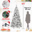 Arbre de Noël recouvert de neige 6 pi, 752 pointes, branches, conception à charnières, support en métal convenant aux installations saisonnières