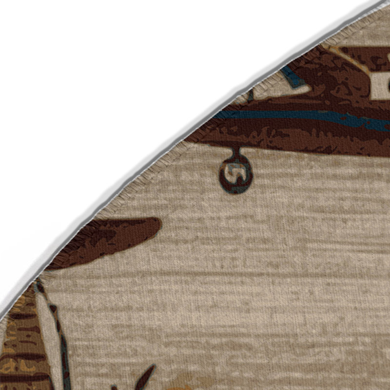 Tapis intérieur et extérieur gris Transport, Rond 5 pi