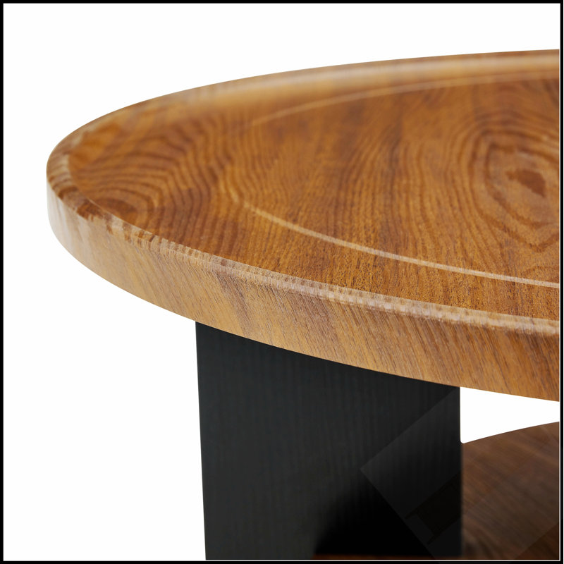 Ensemble de 2 tables basses et tables d'appoint rondes avec rangement, en PVC thermoformé, idéal pour une décoration moderne et industrielle.