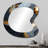 Gold And Grey Volcano Fusion II - Abstract Marble Modern Asymmetrical Decorative Wall Mirror-107229548