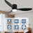 52" Smart Flush Mount Black Ceiling Fans With Lights Remote,Quiet DC Motor,Outdoor Indoor Low Profile Ceiling Fan,Control With WIFI Alexa App,Dimmable,ABS Blades,For Modern Bedroom Patio-1842139784