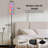  68.5" Standing Floor Lamp Animal skin print rainbow colors 90s Dimmable Metal Pole Lamp with Linen Lampshade LED Bulb Included