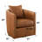 Kristo Brown Top Grain Leather Barrel Style Swivel Accent Chair