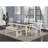 Stylish And Functional Dining Room Bench With Grey Fabric Cushion Seat And Unique Frame Back