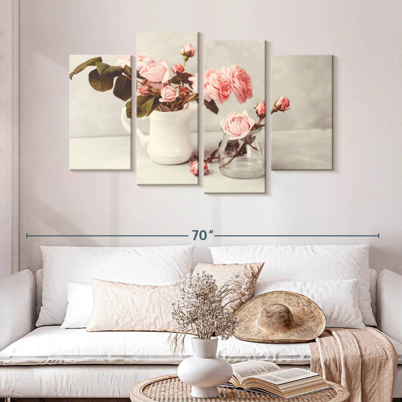 Harnek chic roses roses, H 32 po x l 52 po