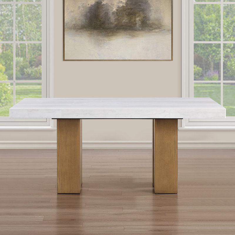 Artemis 70" White Marble Dining Table