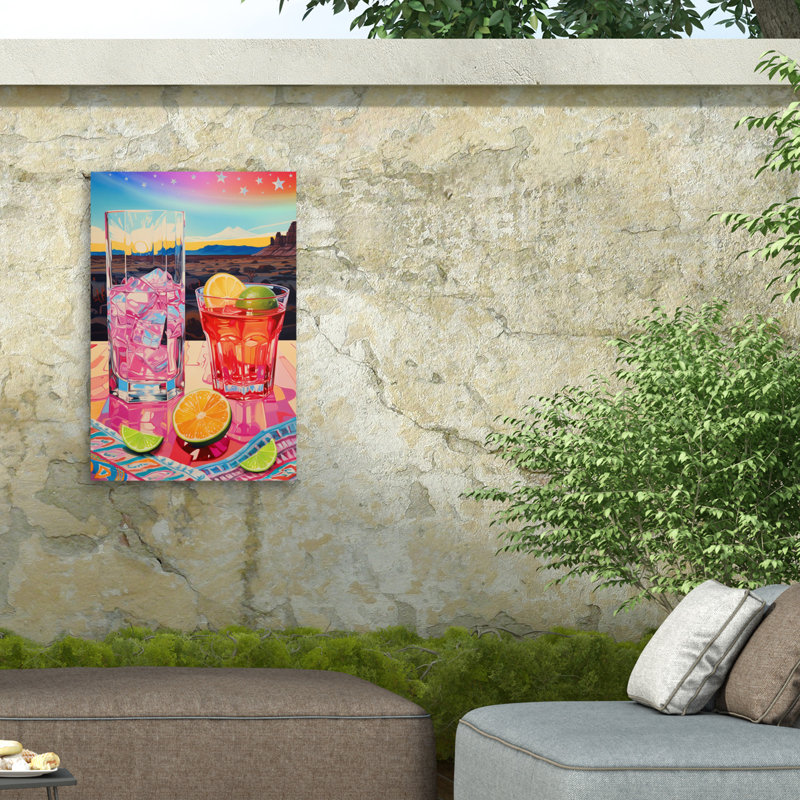 Toile d'extérieur Jess Stempel Ranch Drinks, H 12 po x l 19 po