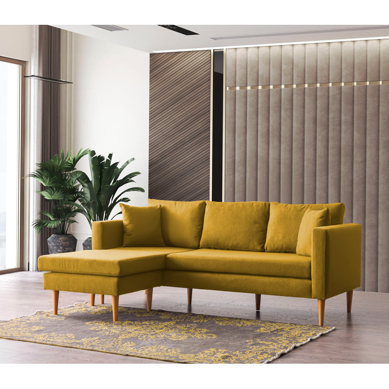 Canapé modulaire Montaldi, Velours moutarde