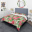 Ensemble de housse de couette pour feuilles tropicales et fleurs i mid-century-40703570