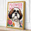 Flower Market Pup Modern - Wrapped Canvas-1621609157-1621609167