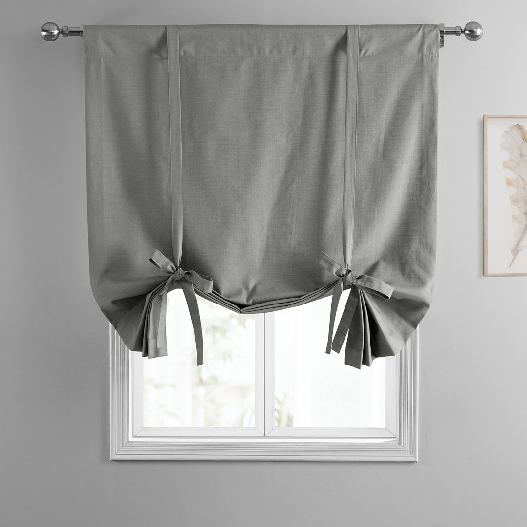 Dune Textured Solid Cotton Room Darkening Tie-Up Window Shade Ebern Designs 