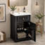 Meuble-lavabo moderne autoportant de 50 cm avec lavabo en céramique, porte simple à fermeture en douceur, idéal pour les petites salles de bain et les salles d'eau.-505339913