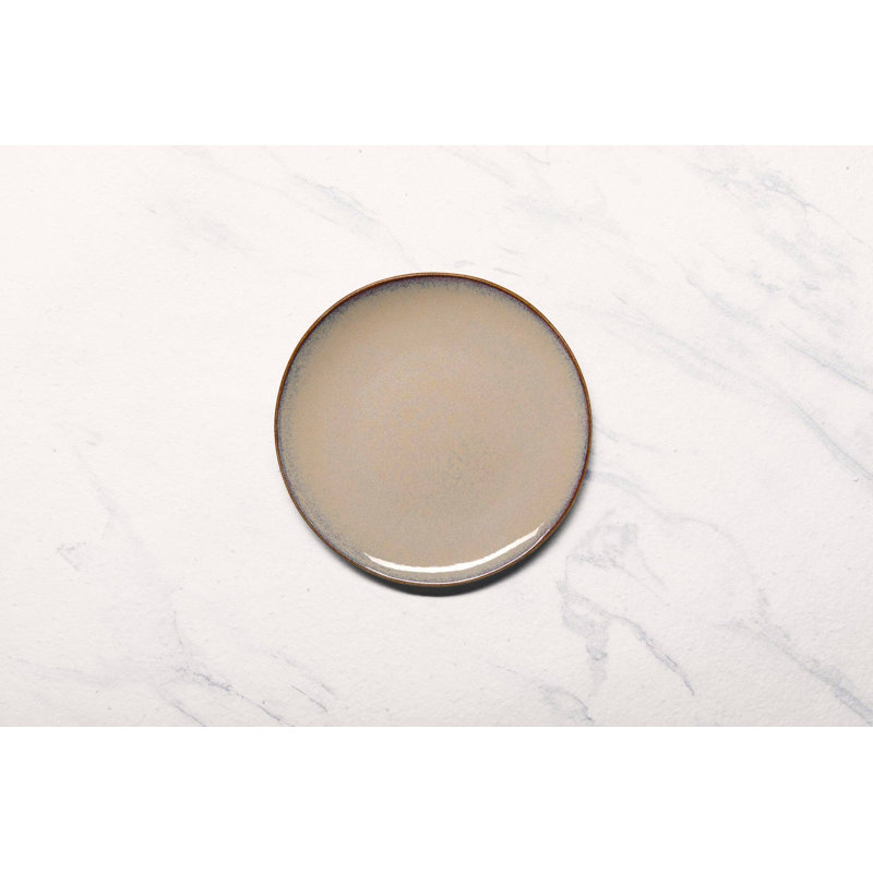 Assiette plate en porcelaine SPLASH BEIGE | Assiette surélevée Vital | Va au micro-ondes et au lave-vaisselle