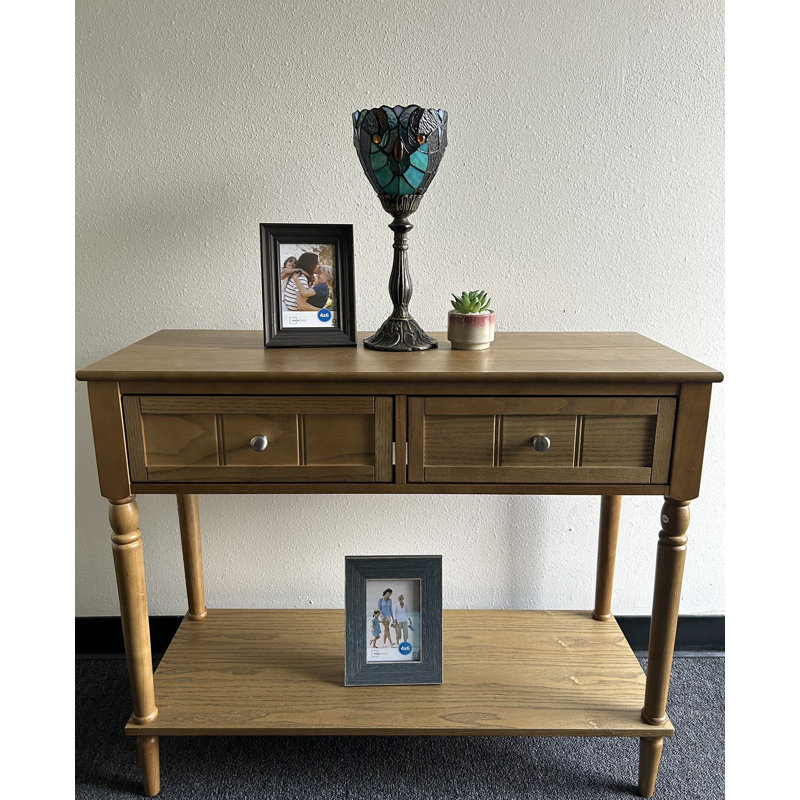 Simonetti Tiffany Mini Torch Table Lamp Stained Glass Liaison Lamp LED Bulb  Included 6'W*6"D*15" H, Green