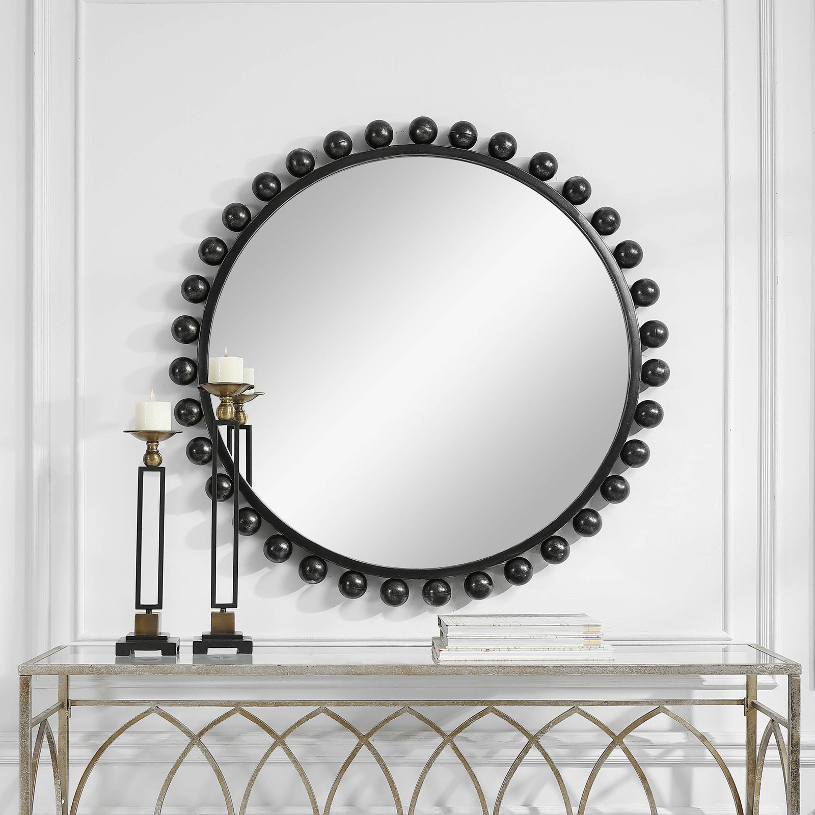 Suzie 44" Accent Mirror, Black