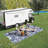 Outsunny Reversible Outdoor Rug Carpet, Waterproof Plastic Straw Rug, Portable Rv Camping Rugs With Carry Bag, Large Floor Mat For Backyard, Deck, Picni C& Beach