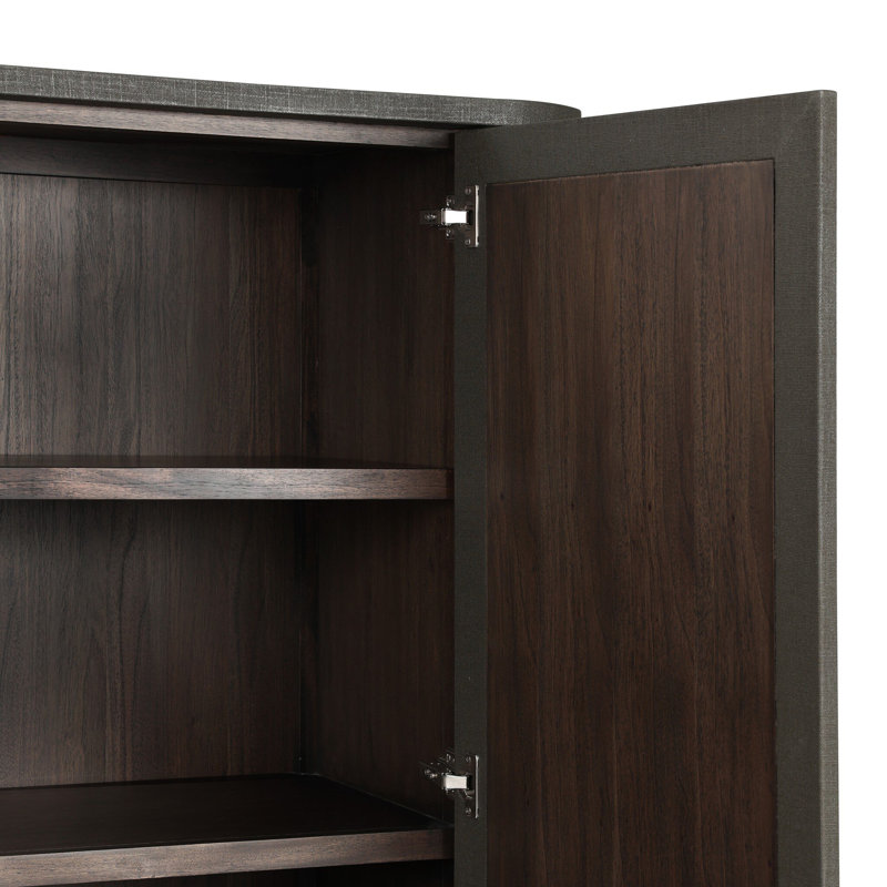 Berlin 55'' W Accent Cabinet, Dark Green Lacquered Linen