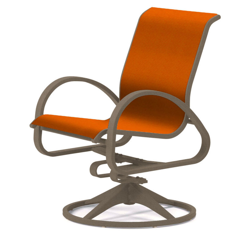 Fauteuil de patio pivotant Hiraku, Toile Sunbrella® tangerine, Désert texturé