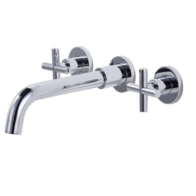 IVIGA Double-Handle Wall Mounted Bathroom Faucet for Sink