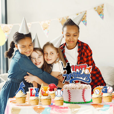 Décoration de baseball, 24 décorations pour petits gâteaux de baseball