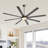 8 Aluminum Blades Industrial Ceiling Fan 3CCT 80inch 6-Speed Reversible Quiet DC Motor , Sliver and Black-91062119-91132637