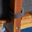  Causeuse d'extérieur avec structure en bois d'acacia et coussins bleu marine, canapé de patio 2 places, gris