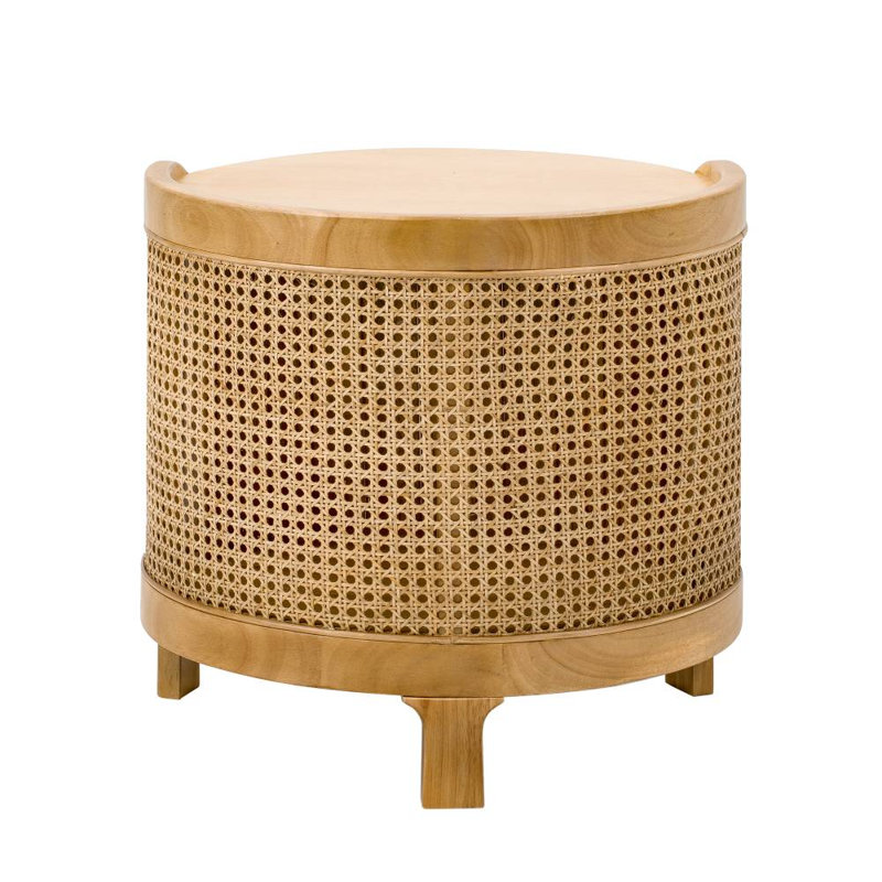 Round Rotating Coffee Table (Antique Brown)
