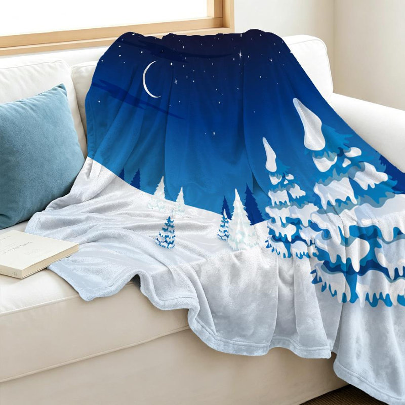 Machine Printed Throw Blanket, Jeté 40 po x 50 po