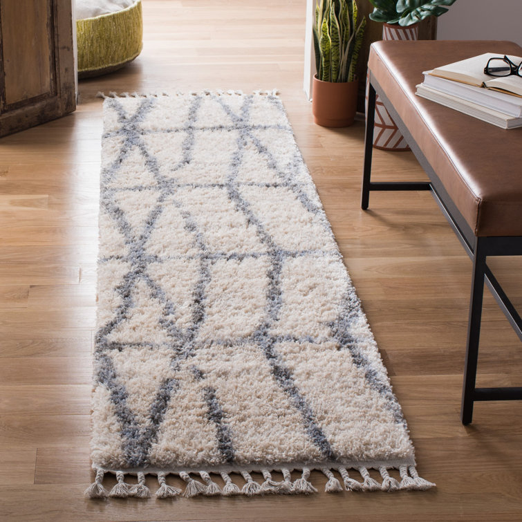 Triplett Fringe Shag Performance Geometric Rug