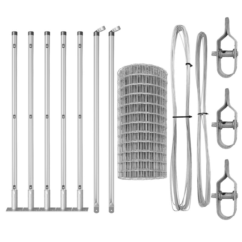 Galvanised Steel Border Fencing, 60 x 1000 x 0.2 cm, Silver