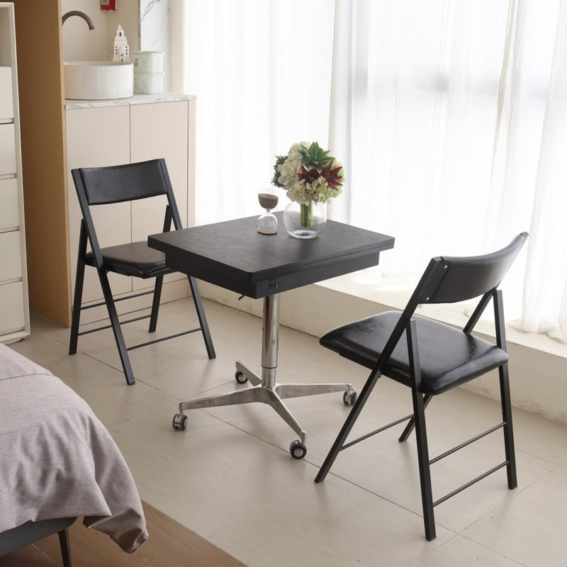 Padded Table And Folding Chair Set Folding Chair Set, Black