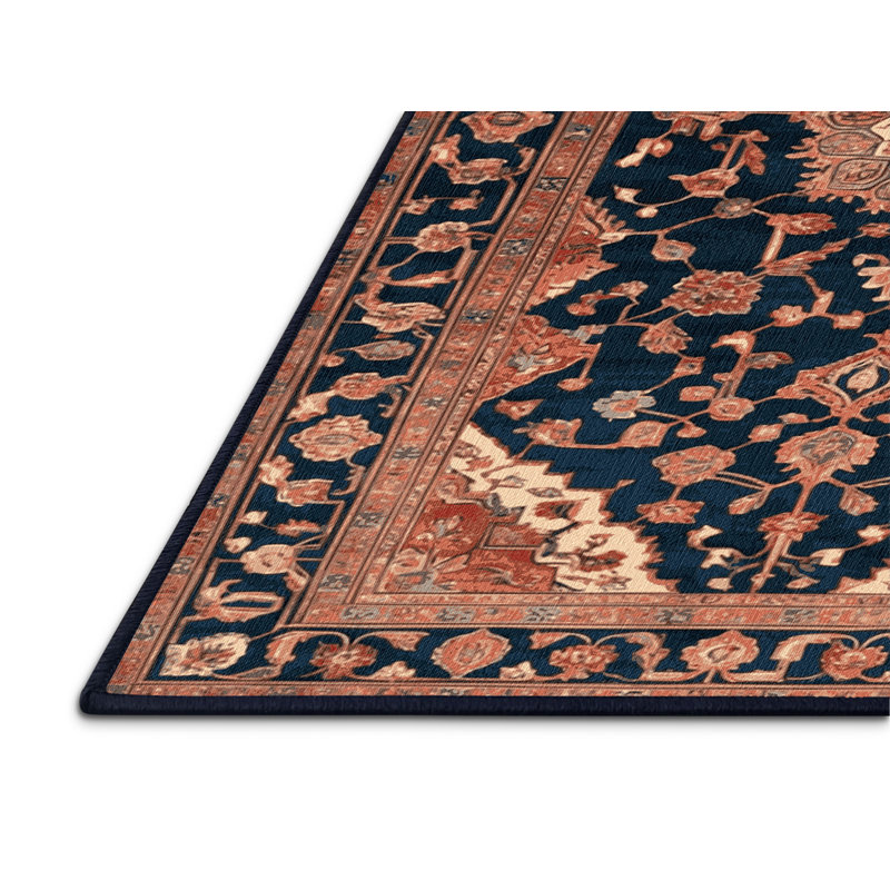 Tapis persan gris lavable à la machine, Rectangle 7 pi x 9 pi
