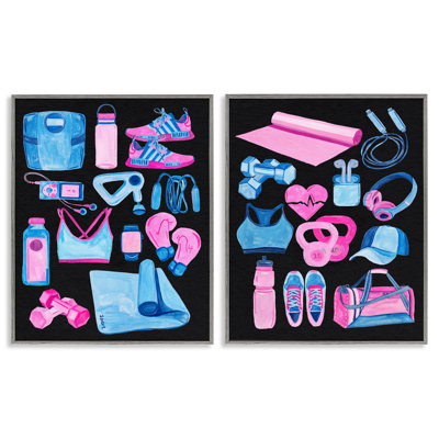  Ensemble de 2 giclées roses et bleues par Melissa Wang
