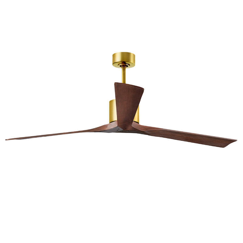 Nan XL 3 - Ceiling Fan, Brushed Brass, Walnut Tone