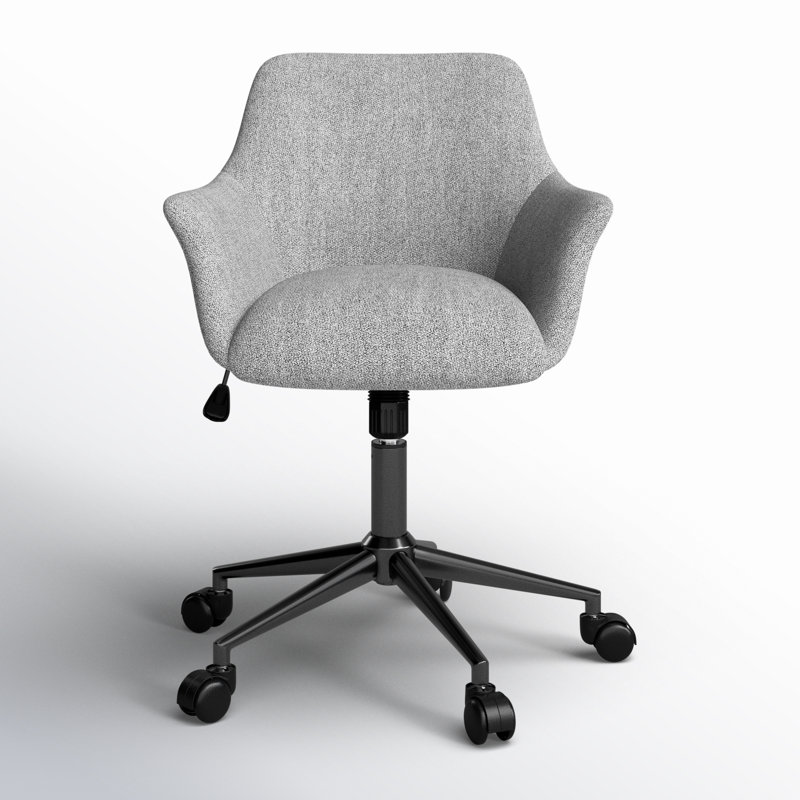 Palina Swivel Office Chair with Padded Arms , Strata Gray