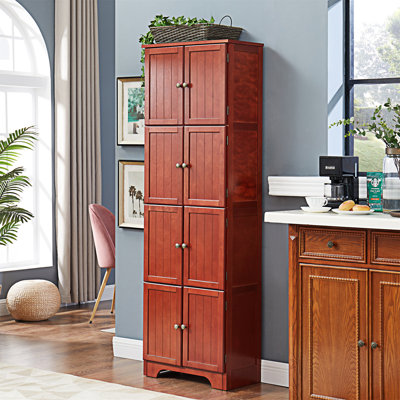 Armoire de rangement haute 72,4 "avec 8 portes et 4 tablettes