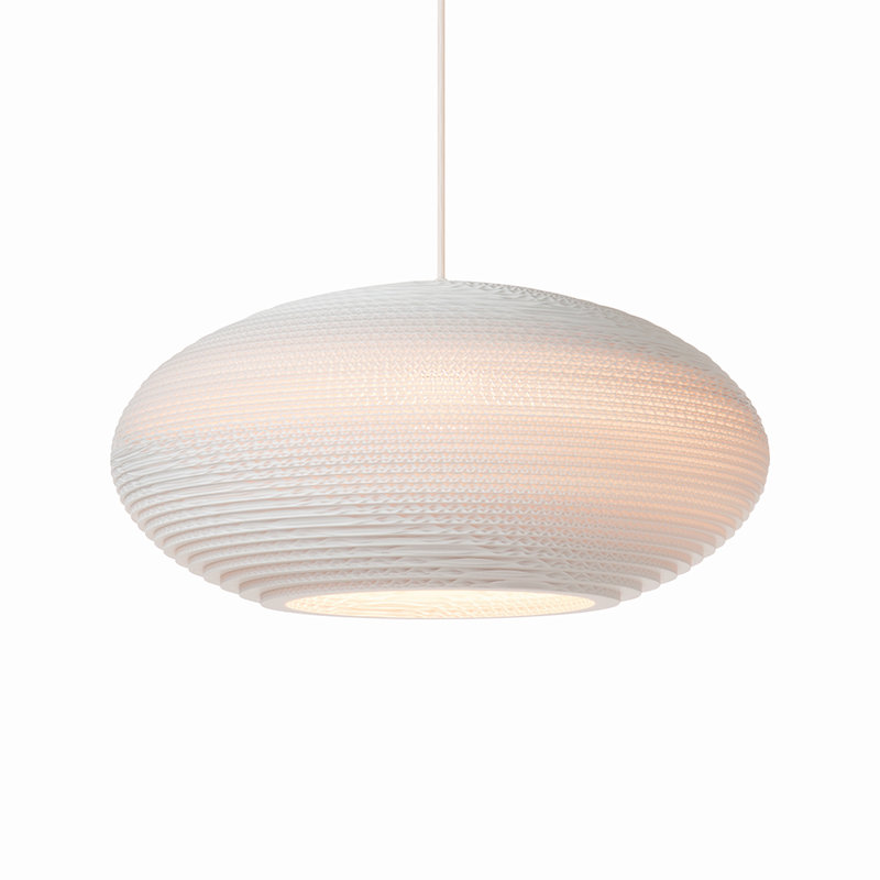 Luminaire suspendu Scraplights Disc 24, blanc, H 10,5 po x l 24 po x P 24 po, Blanc