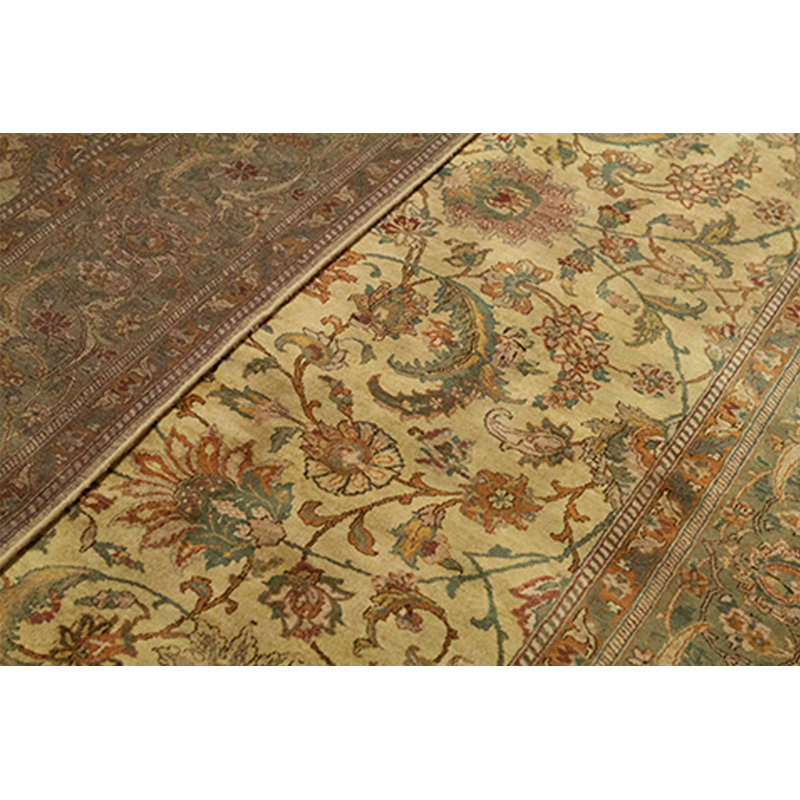 Wool Oriental Area Rug in Gold