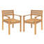 Ensemble de 2 chaises de jardin rustiques en bois d'acacia et osier