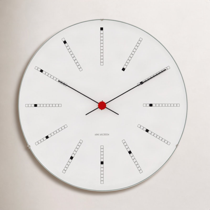 Horloge murale Bankers, Petit, Blanc/noir/rouge