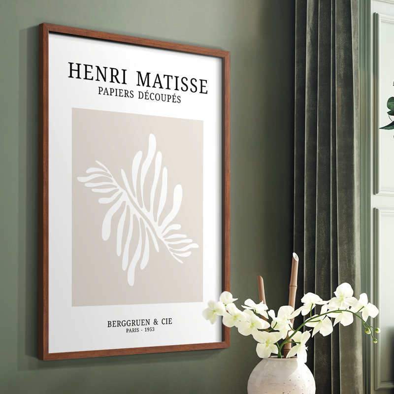 Matisse CDX, reproduction encadrée - bois massif, Cadre photo brun simple, H 28 po x l 22 po