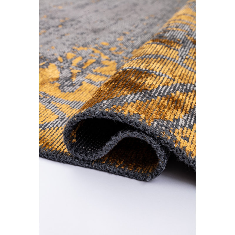 Rapture Orange/Gray Abstract Luxury Area Rug, Rectangle 7'10" x 11'2"