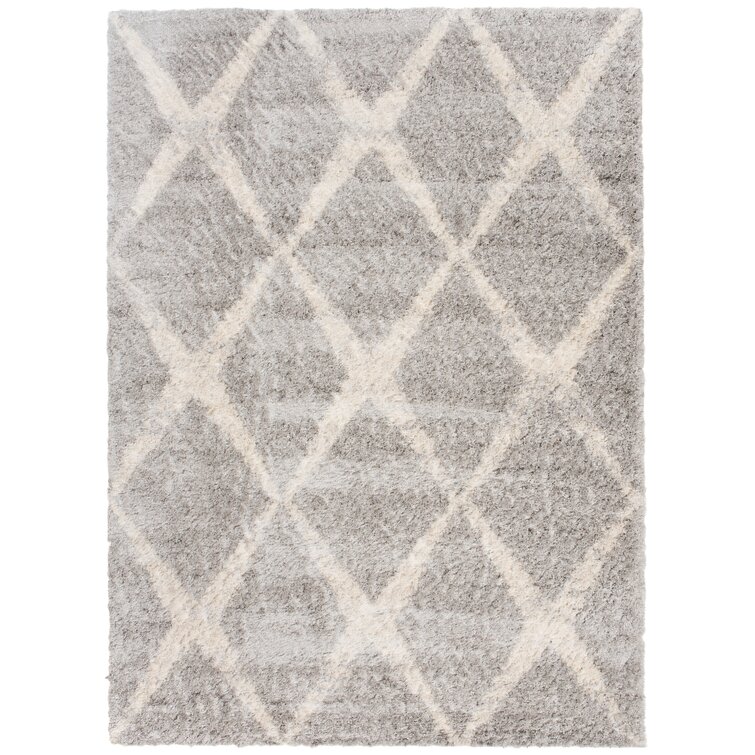 Ebern Designs Wittel Geometric Machine Woven Gray Area Rug | Wayfair.co.uk