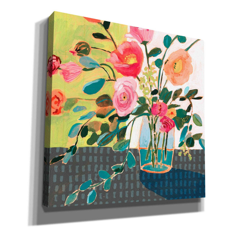 «Quirky Bouquet II» par Victoria Borges, art mural sur toile, H 26 po x l 26 po x P 1,5 po
