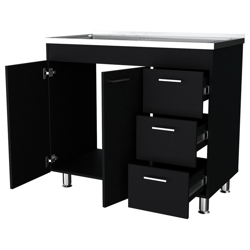 Armoire de cuisine 2 portes et 3 tiroirs