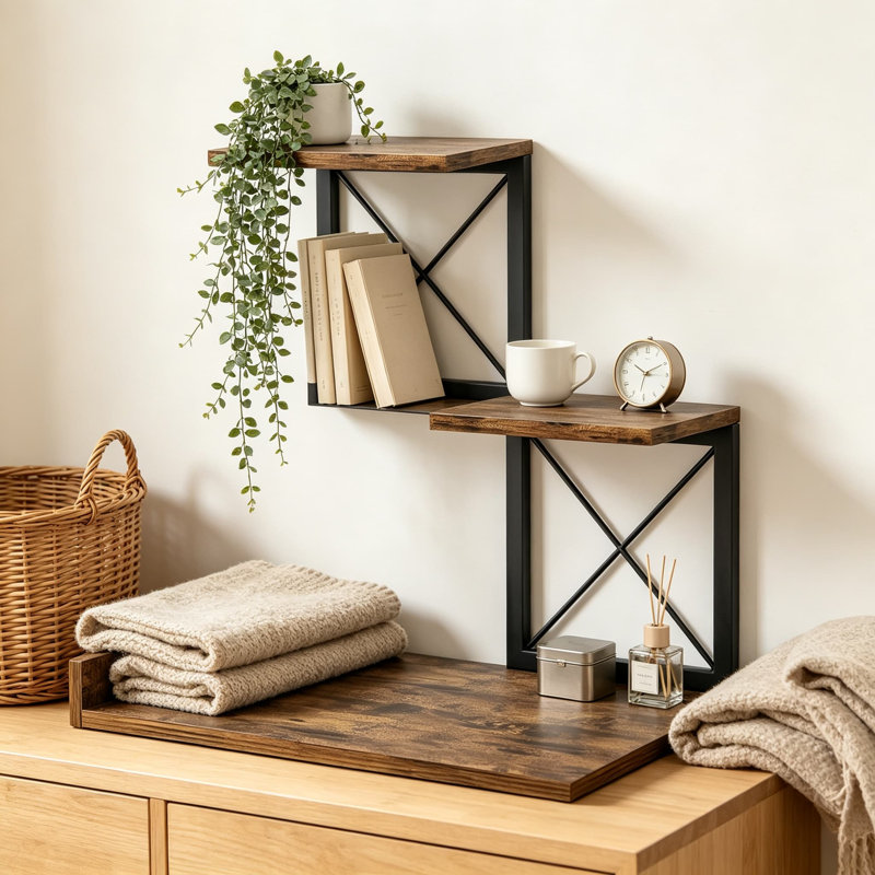 Organisateur de bureau, bibliothèque de bureau en bois, présentoir à 3 niveaux pour décoration de bureau et accessoires de bureau