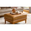 Repose-pieds en cuir véritable moderne Mid-Century avec pieds en bois massif 33,5 po Erauso-63586180