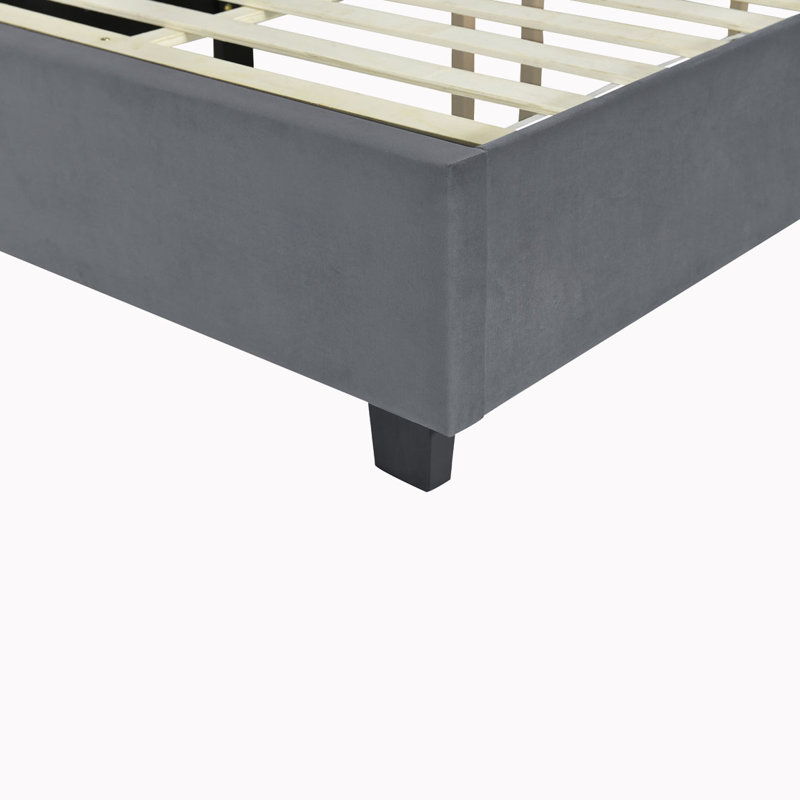 Anyston Upholstered Platform Bed, Full, Gray
