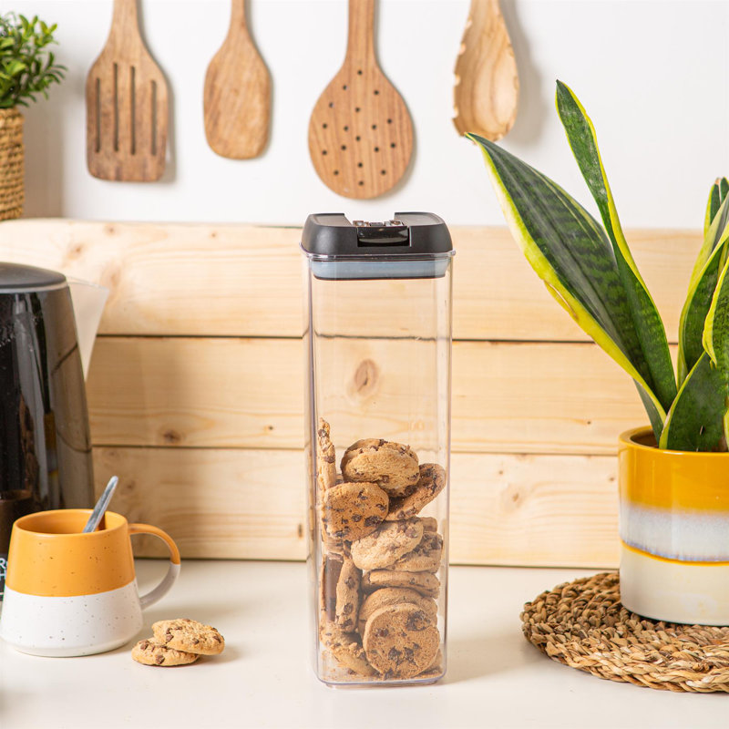 Argon Tableware - Food Storage Container with Flip Lock Lid, 30.5cm H x 10cm W x 10cm D, Black