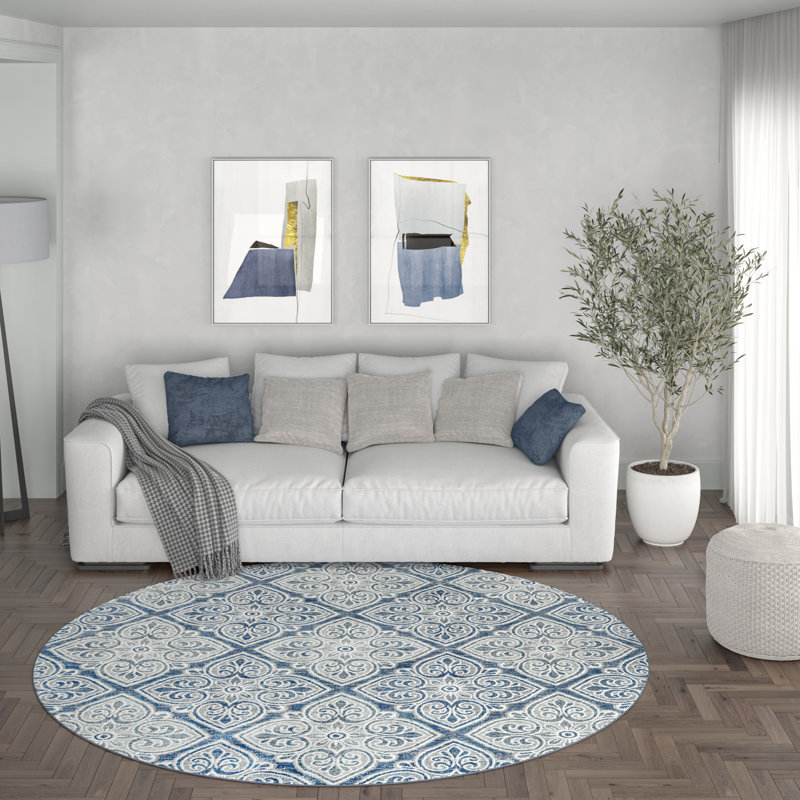 Tapis bleu Alani, Rond 7 pi 10 po